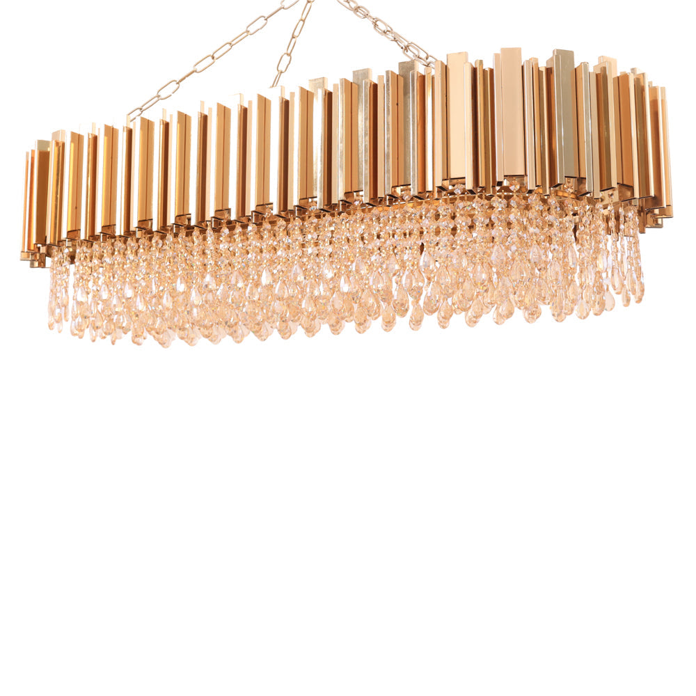 Slinder Chandelier, 12 Lights, Metal, 115*50×75cm - Gold